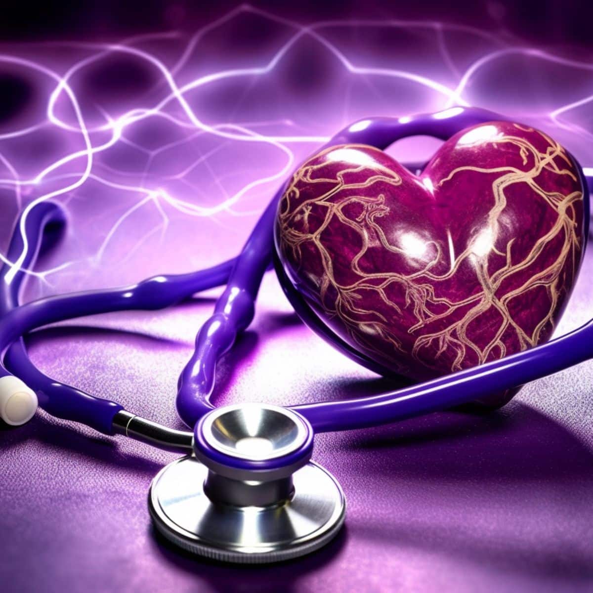 graphic of heart with a stethoscope around it
